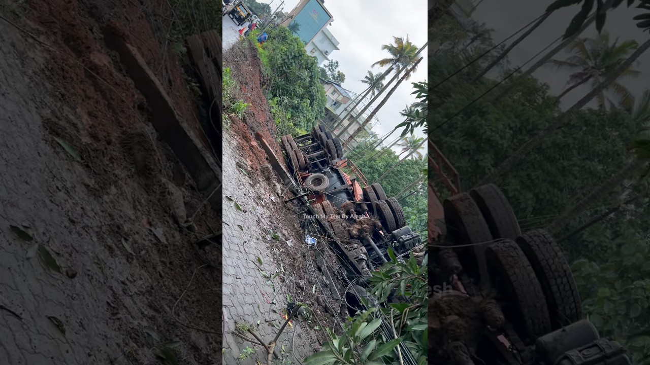 കാക്കനാട് പള്ളിക്കര റൂട്ടിൽ ഇന്ന് രാവിലെ ഉണ്ടായ accident / lorry accident in Ernakulam / truck