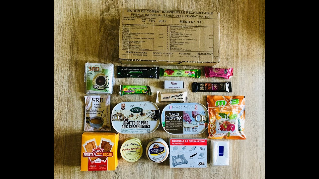 Déballage Ration de combat armée Française