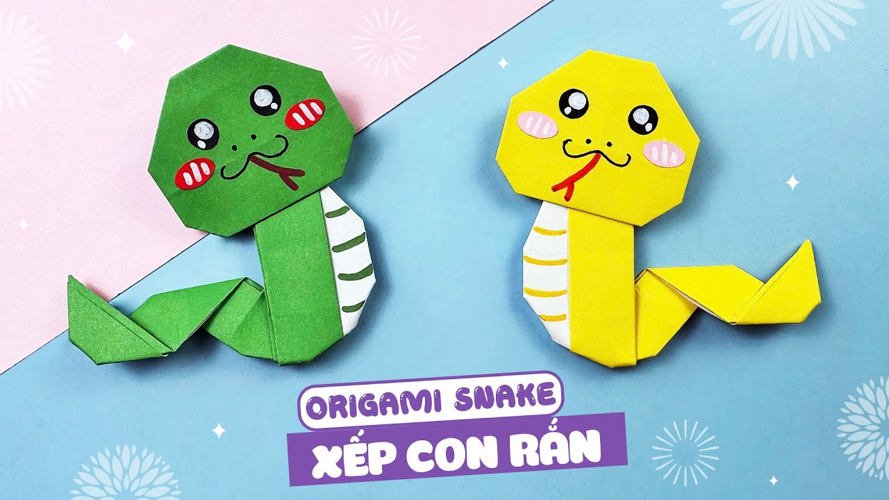 Cách Gấp CON RẮN Bằng Giấy Đơn Giản / Simple Origami Snake / MIA Art & Craft