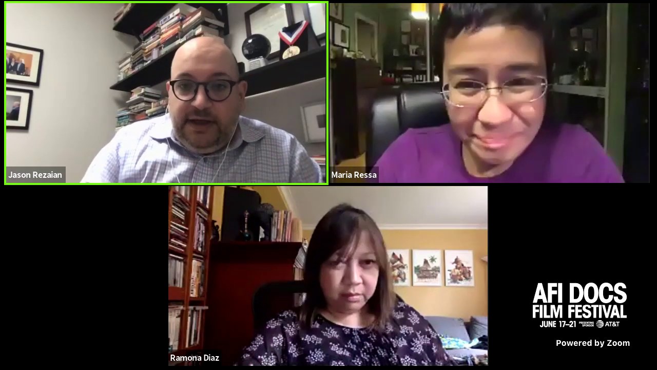 A conversation with Maria Ressa, director Ramona S. Diaz, & The Washington Post's Jason Rezaian