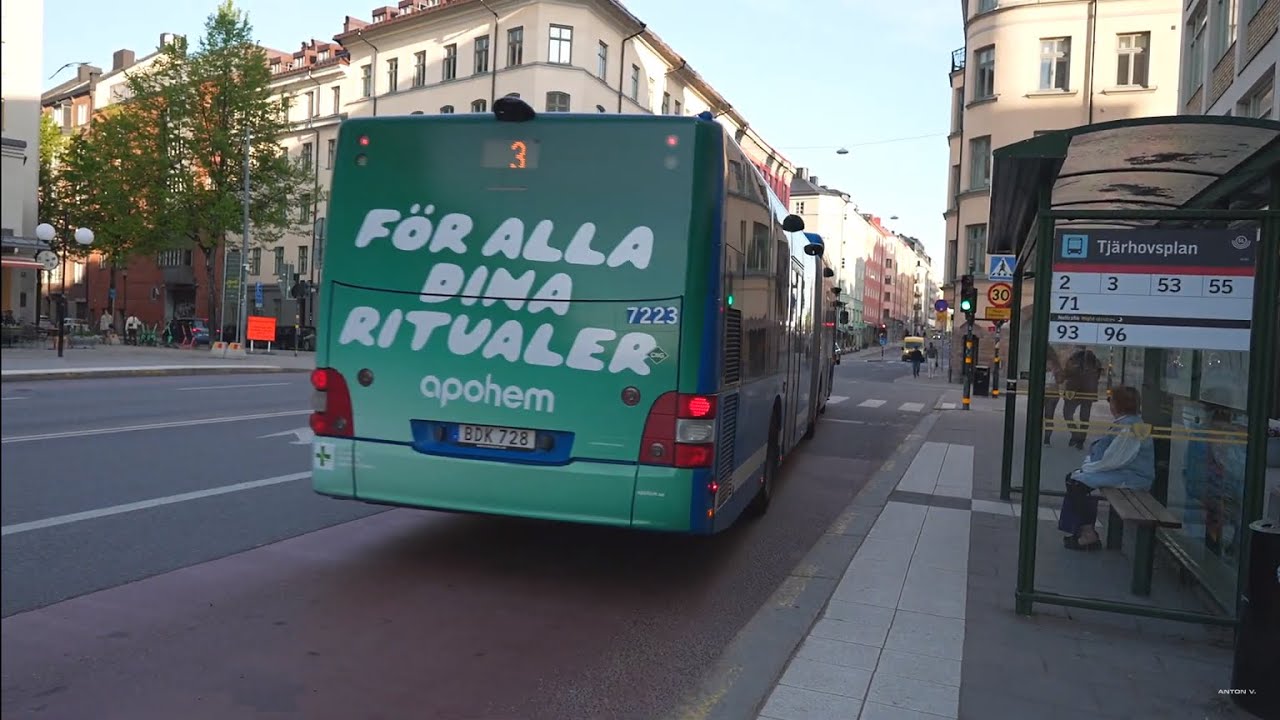 Sweden, Stockholm, bus 3 ride from Tegelbacken to Tj&auml;rhovsplan