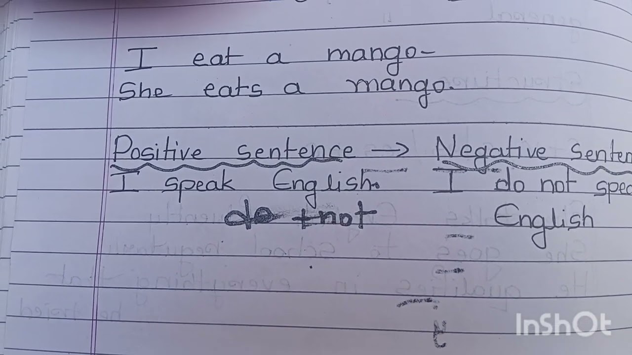 Simple present tense. Its structure. Positive sentence into negative sentence DSC SA 2 English sylla