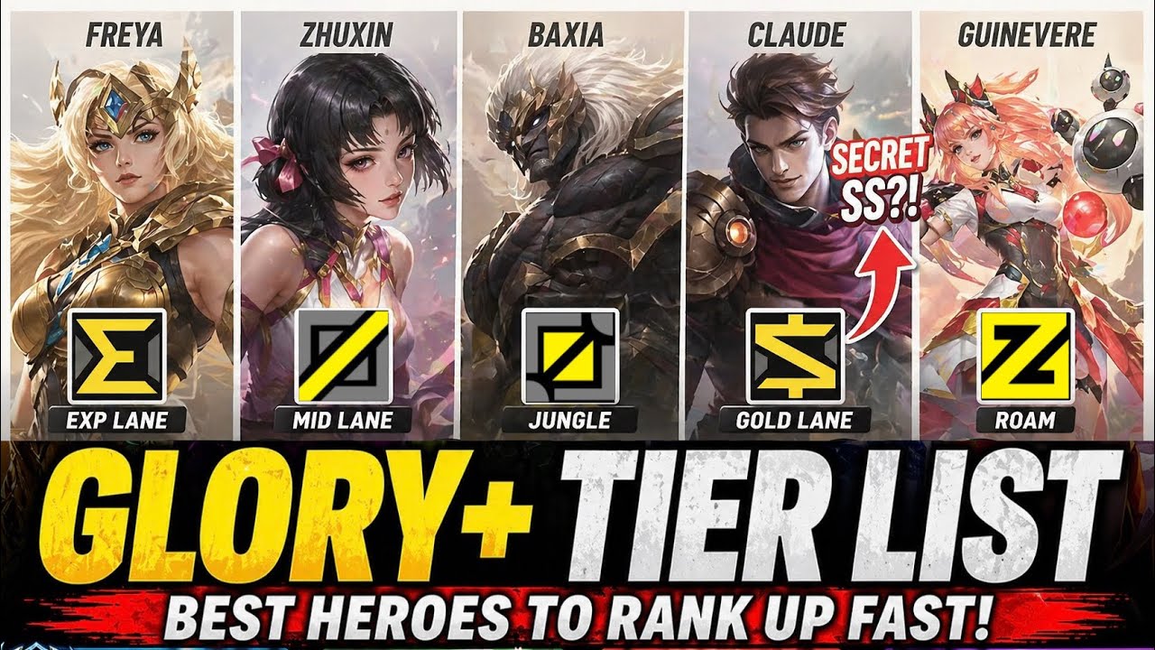 Mythical Glory+ Tier List &mdash; Top 25 Best Heroes To Push Rank Fast (MLBB)