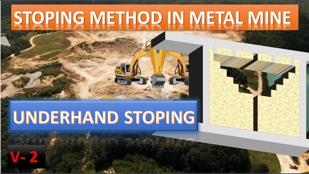 underhand stoping / animation / stoping methods / metal mining