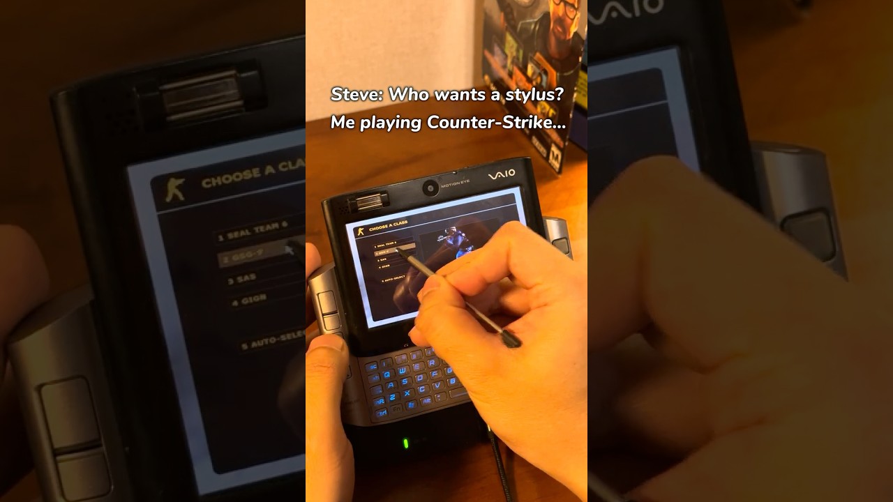 Playing Counter-Strike with a stylus? #retropc #counterstrike  #handheld