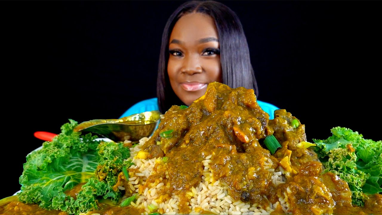 CURRY GOAT MUKBANG | JAMAICAN MUKBANG | Mukbang | ASMR FOOD | Curry Goat