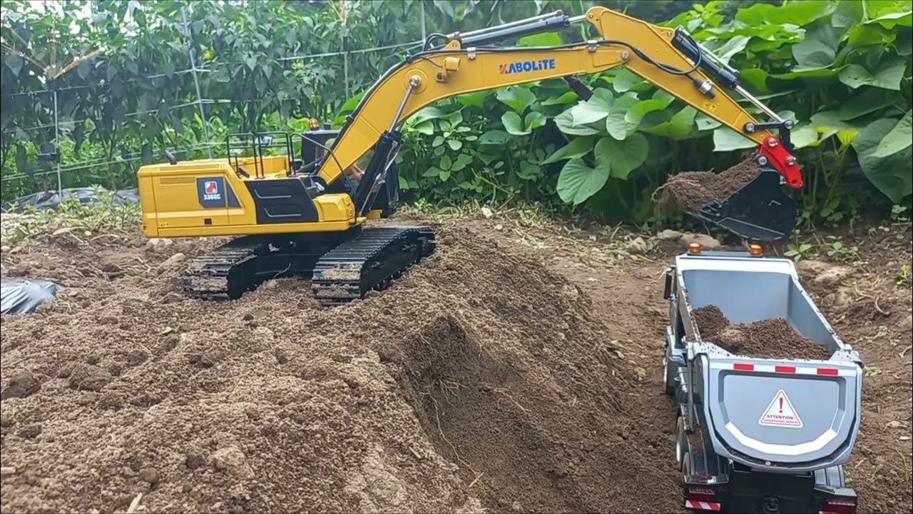 Kabolite k961 100s rc 굴삭기 Excavator 상차작업 loading work, rc유압포크레인
