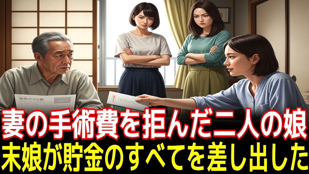 妻の手術費を拒んだ二人の娘, 末娘が貯金のすべてを差し出した