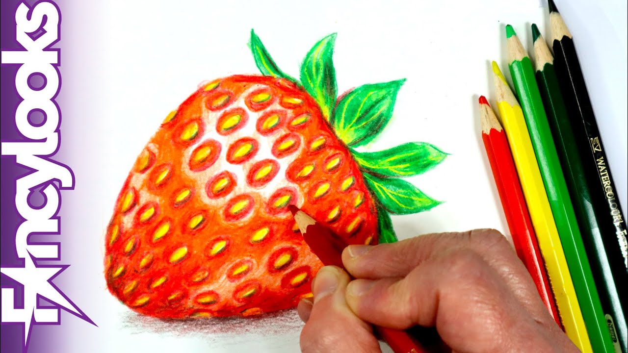 Cómo dibujar fácil: fresa 🍓 realista