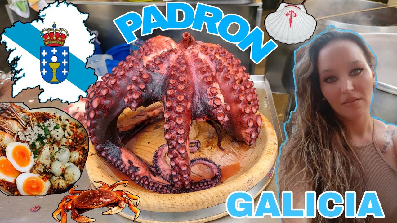 MERCADillo DE PADRON #GALICIA #mariscos #relajante #caminodesantiago #PULPO,PIMIENTOS DE PADRON