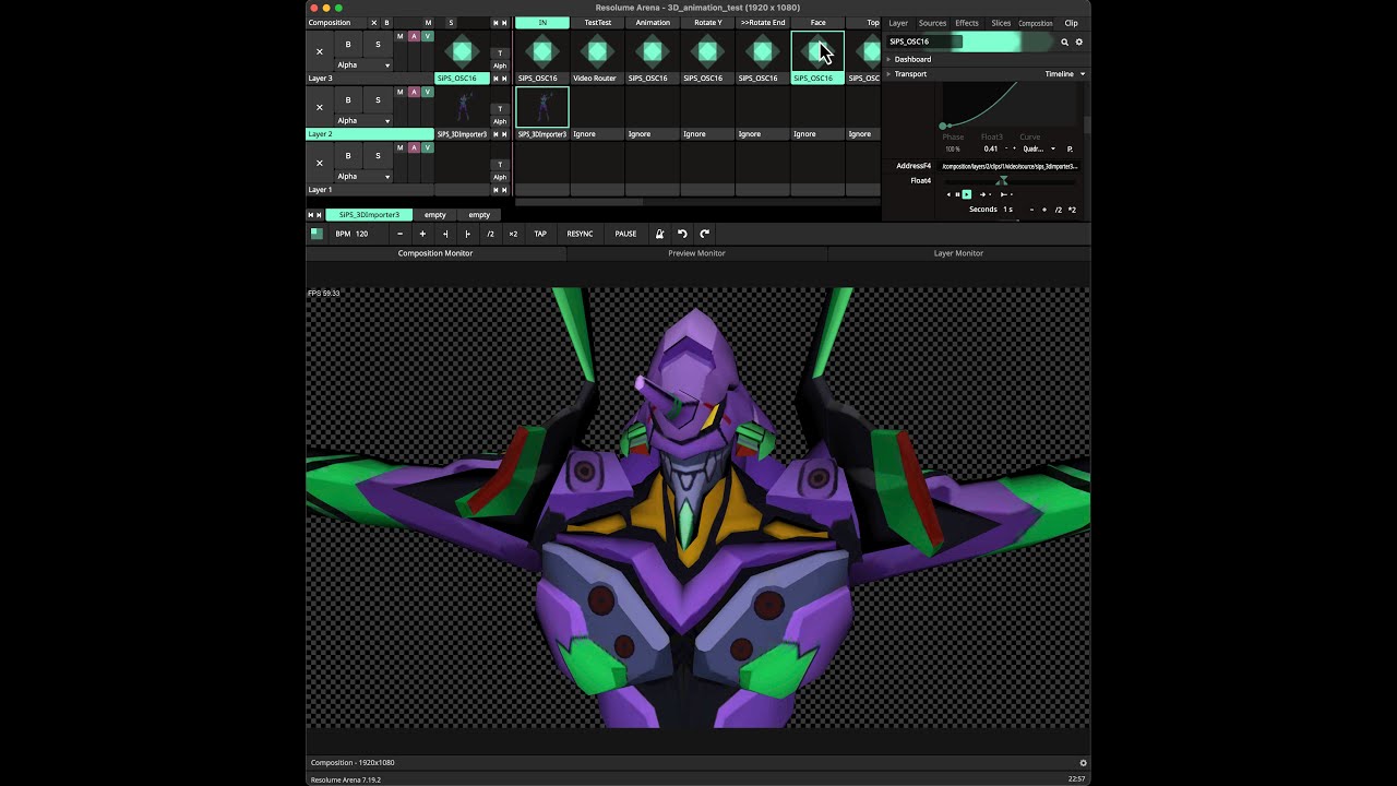 [Resolume plugin] 3D Importer v3 for animation (FFGL/Mac only) -under development-
