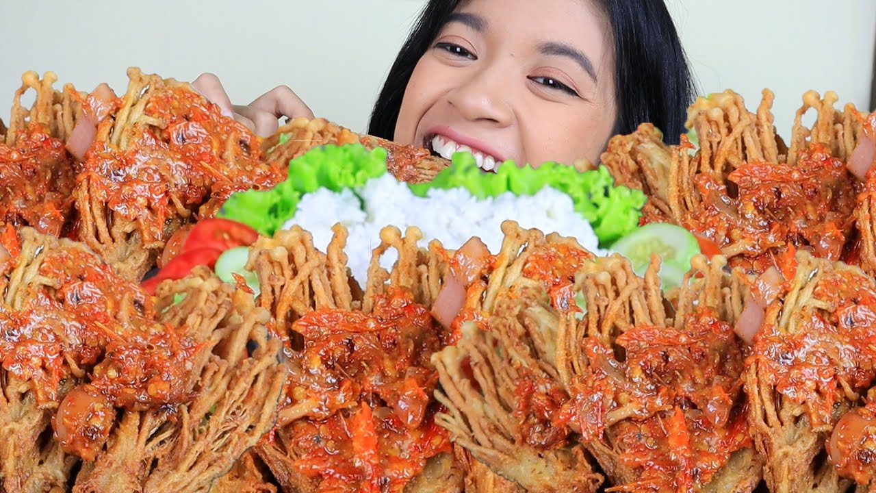MUKBANG JAMUR ENOKI CRISPY SAMBAL CUMI. CERITA PROSES NAIKIN BB PAKE SUSU PENGGEMUK BADAN BIGIE