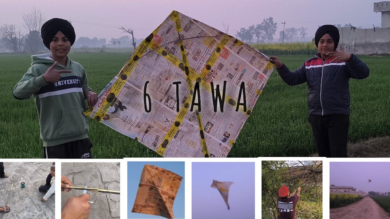 HOME MADE 6 TAWA KITE ! 🎯BIG HOME MADE KITE 🪁WITH NEWSPAPER🗞️🆕