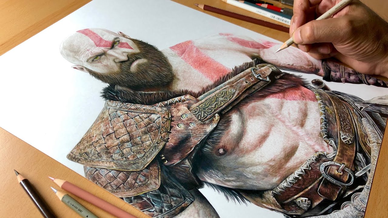 Drawing Kratos (God of War) - Timelapse | Artology