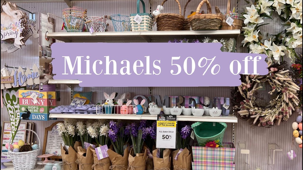 Shop with Me at Michaels all their Spring Decor is 50% off