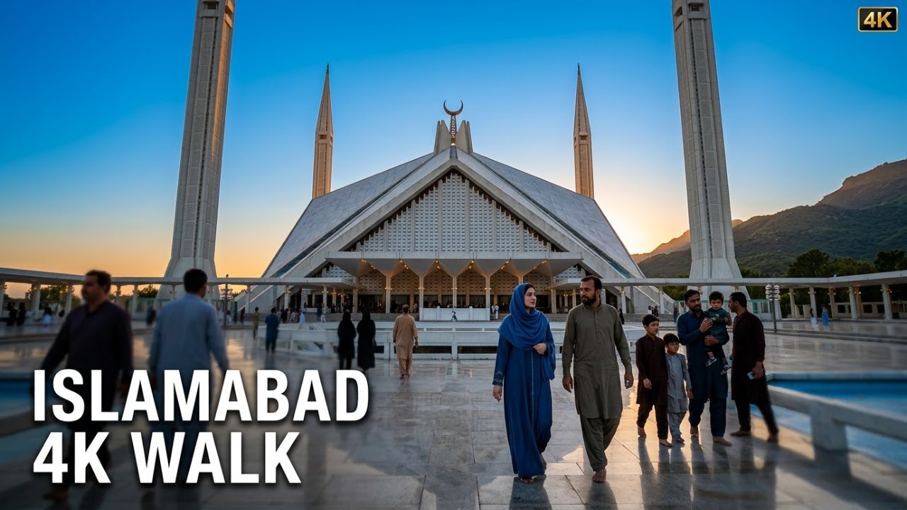 Faisal Mosque Islamabad 4K Walking Tour | Pakistan | South Asia&rsquo;s Largest Mosque