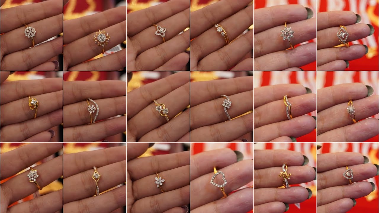 Gold rings designs for women daily wear/light weight gold ledies finger ring/gold ledies stone ring/