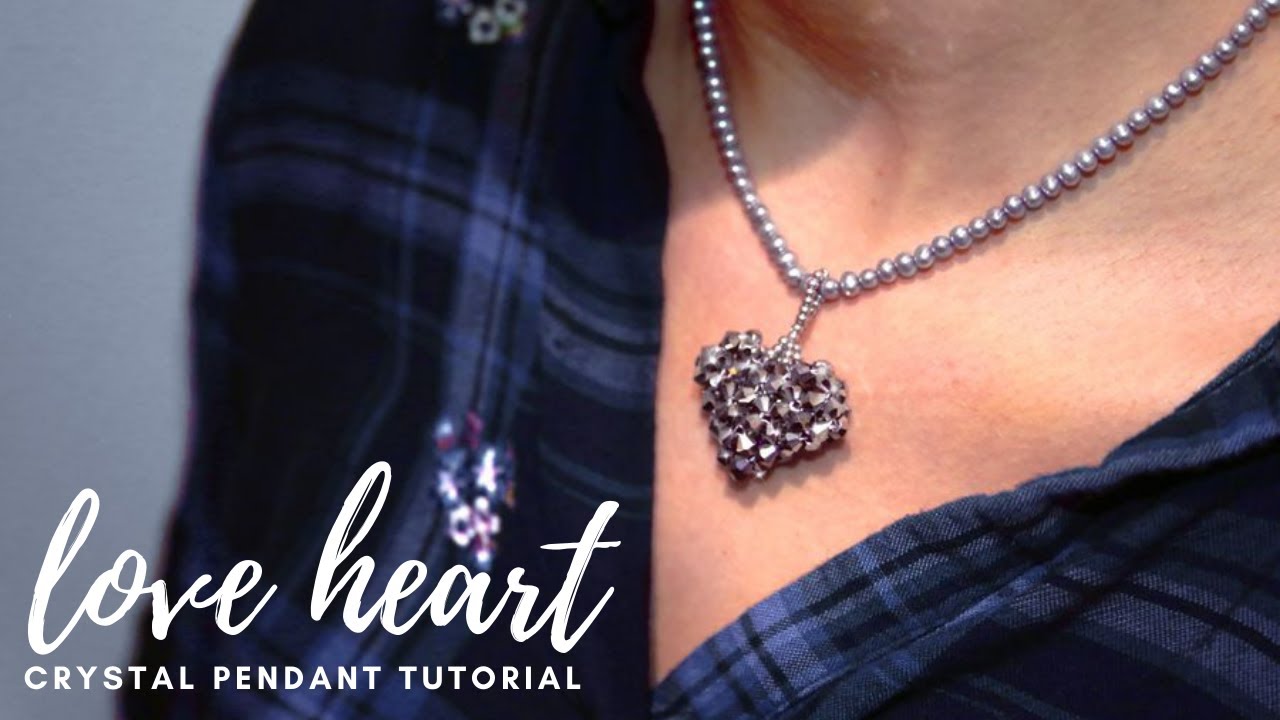How to make a crystal heart pendant with beads
