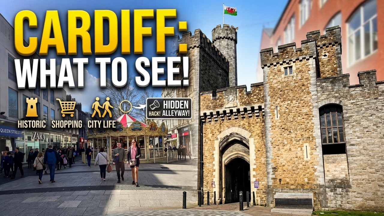 CARDIFF City Center Walking Tour | St Davies mall, Queen Street, St Mary street, Cardiff Castle