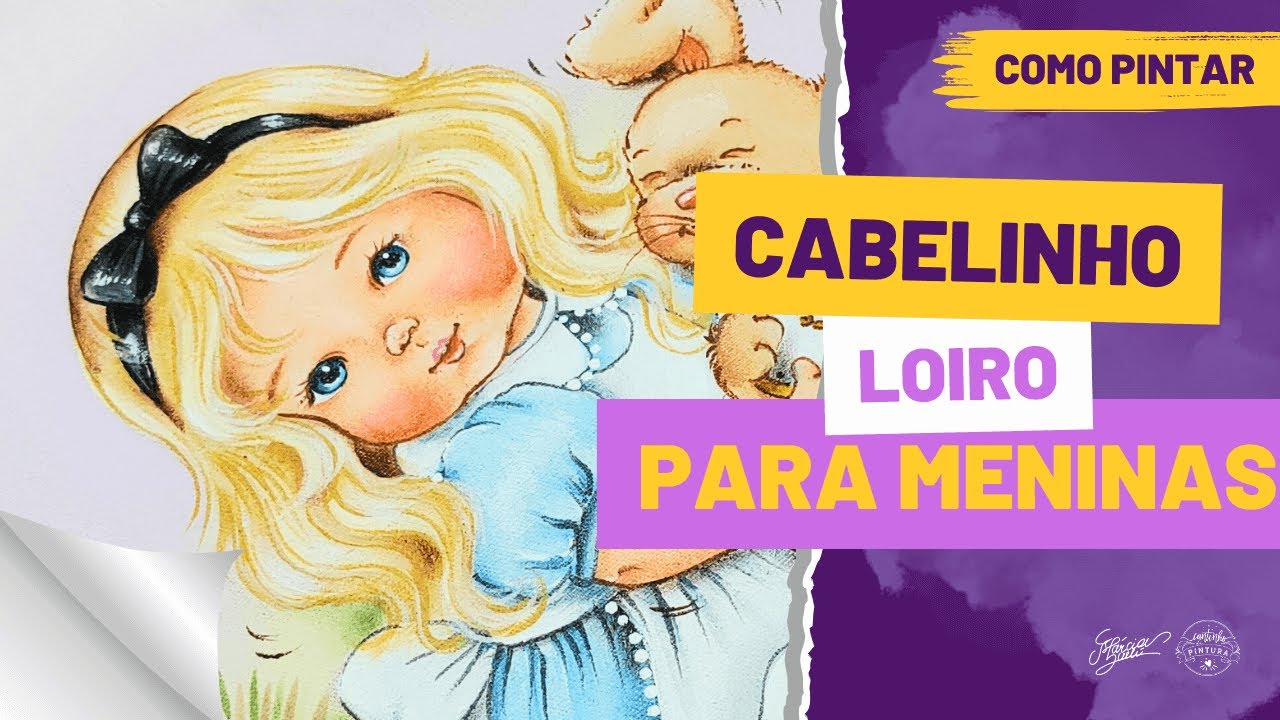 Como pintar CABELO LOIRO DE MENINAS