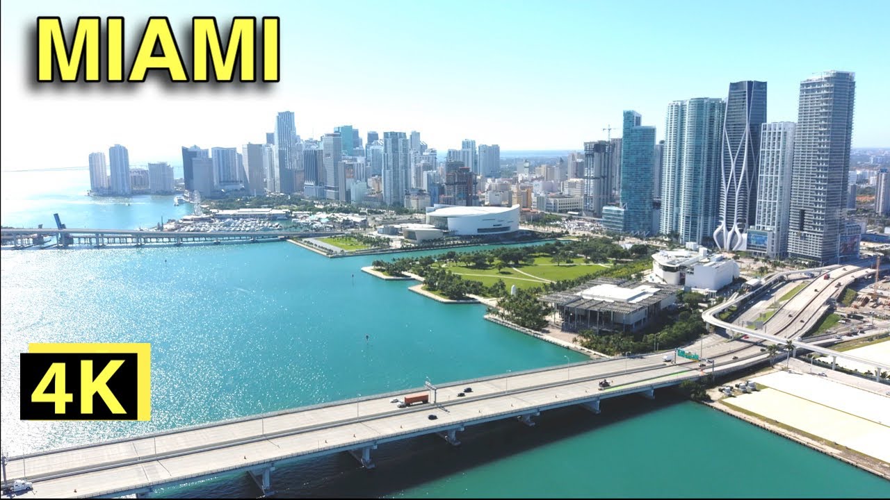 4K DRONE FOOTAGE - Bird's Eye View of MIAMI SKYLINE SPRING 2021