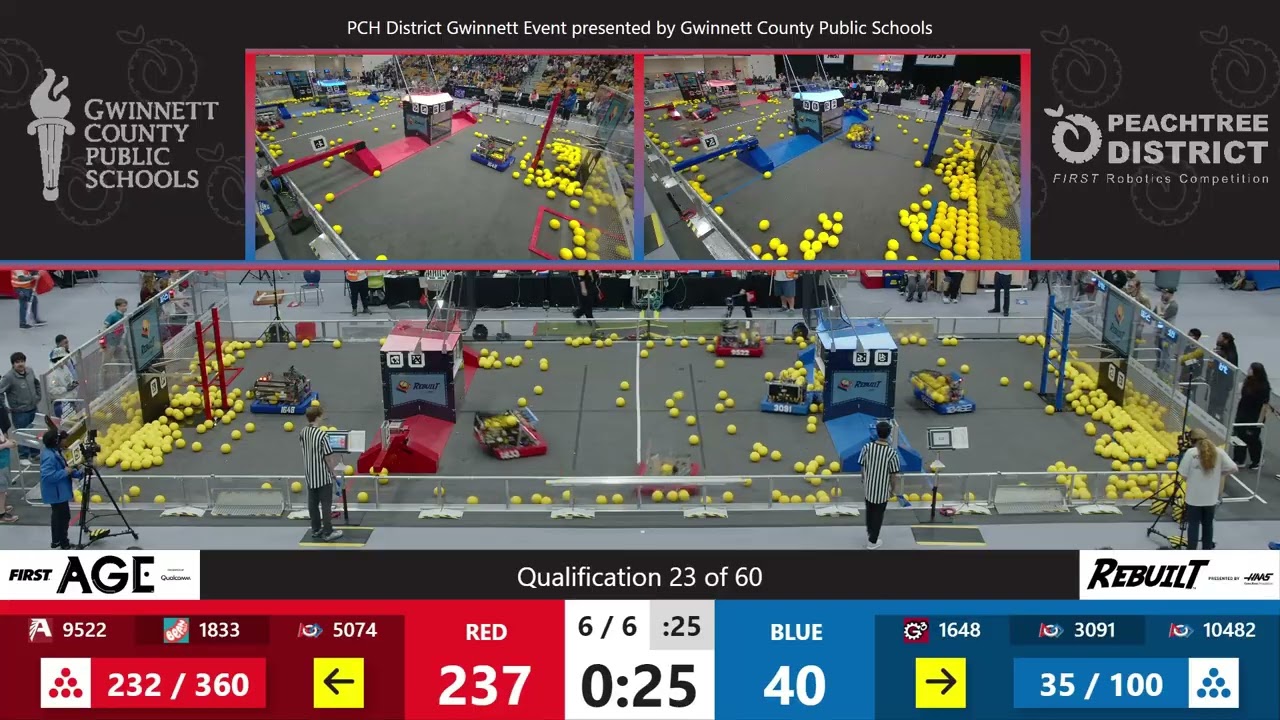 Qualification Match 23 - Overhead - PCH District Gwinnett Event presented by GCPS