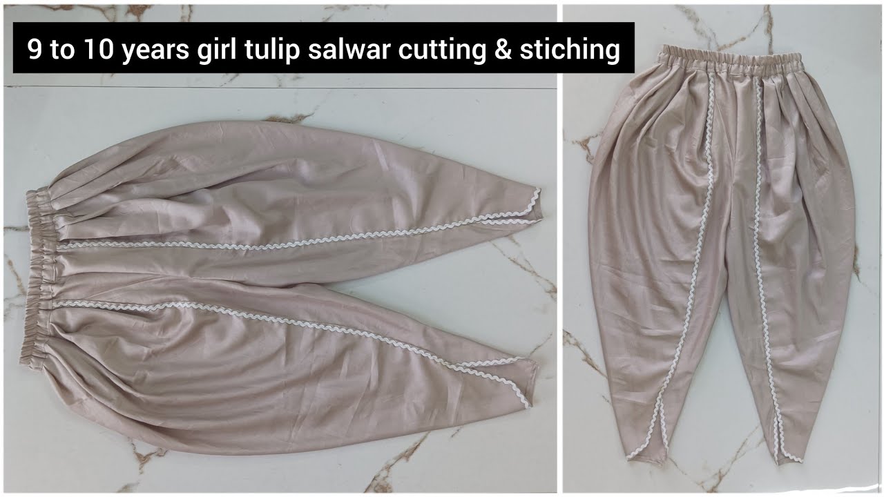 9-to 10 years girl | tulip salwar cutting & stiching | tulip pant cutting & stiching