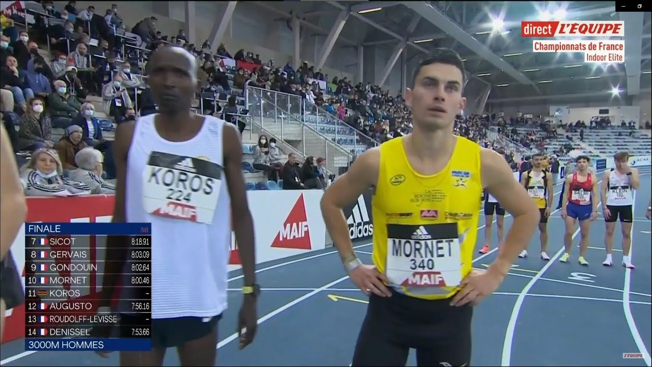 Romain 3000m France Elite en salle