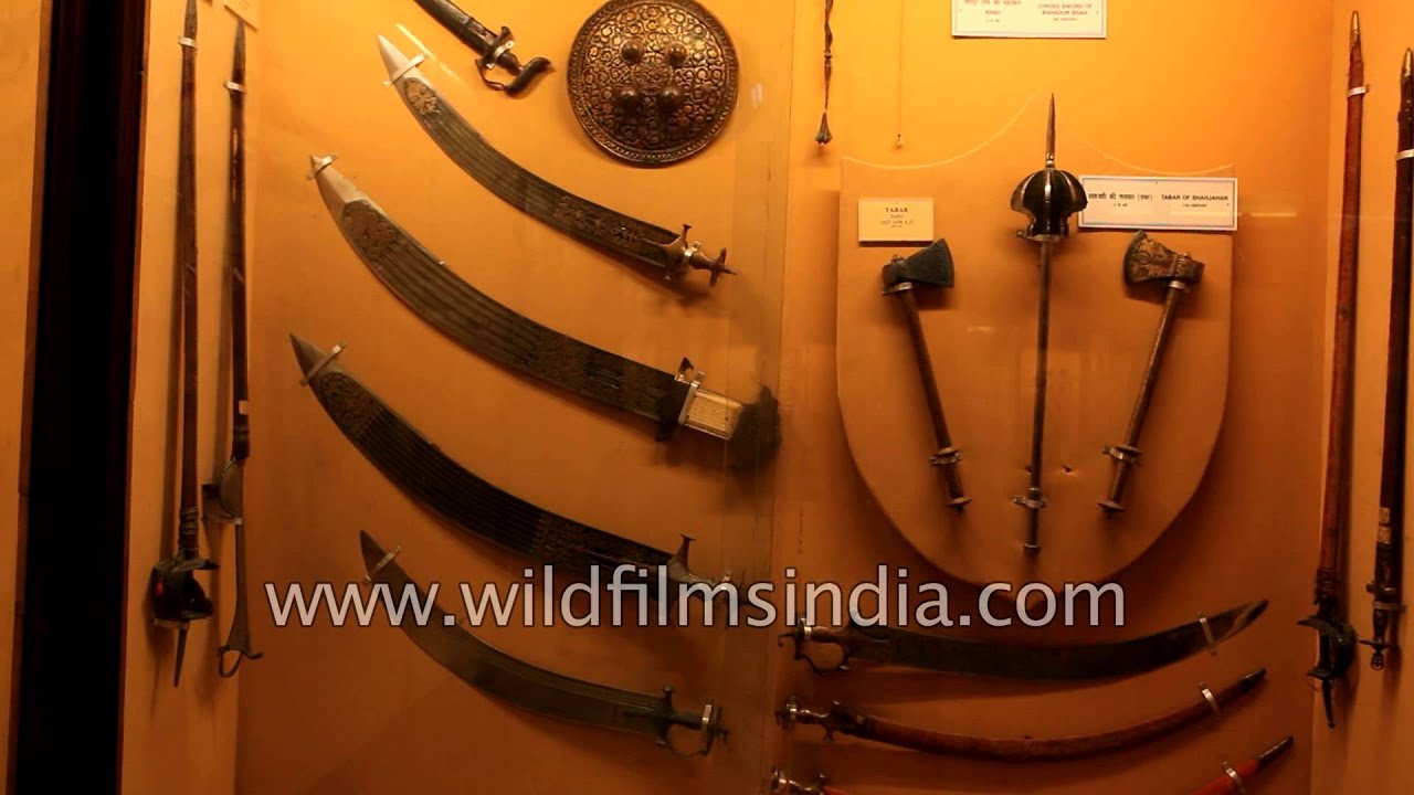 Swords, revolvers, ceramic sculptures at Salar Jung Museum, Hyderabad
