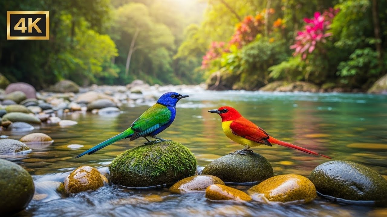 Forest River Ambience with Soft Piano and Birds for Emotional Balance and Deep Relaxation