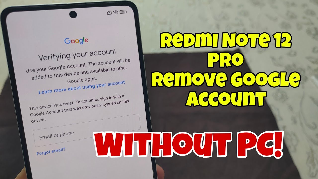 Without PC! Xiaomi Redmi NOTE 12 Pro, Remove Google Account, Bypass FRP.