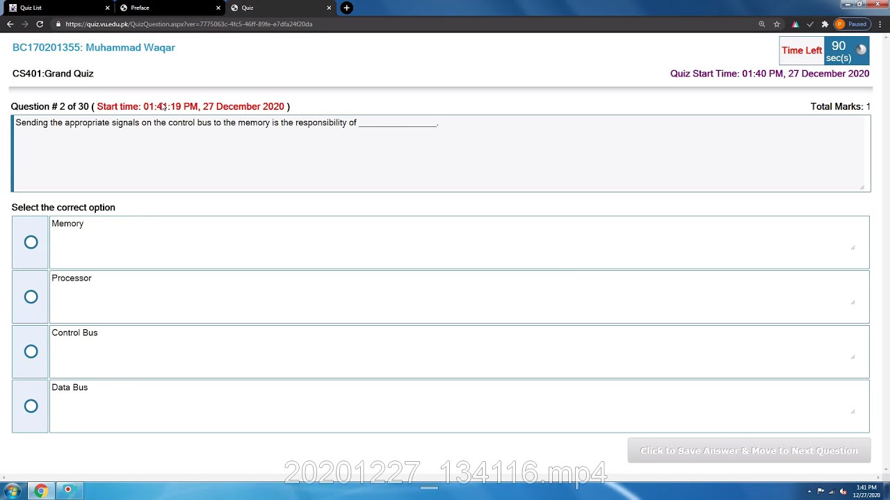 CS401 Grand Quiz No 1 || CS401 MidTerm Quiz Exam