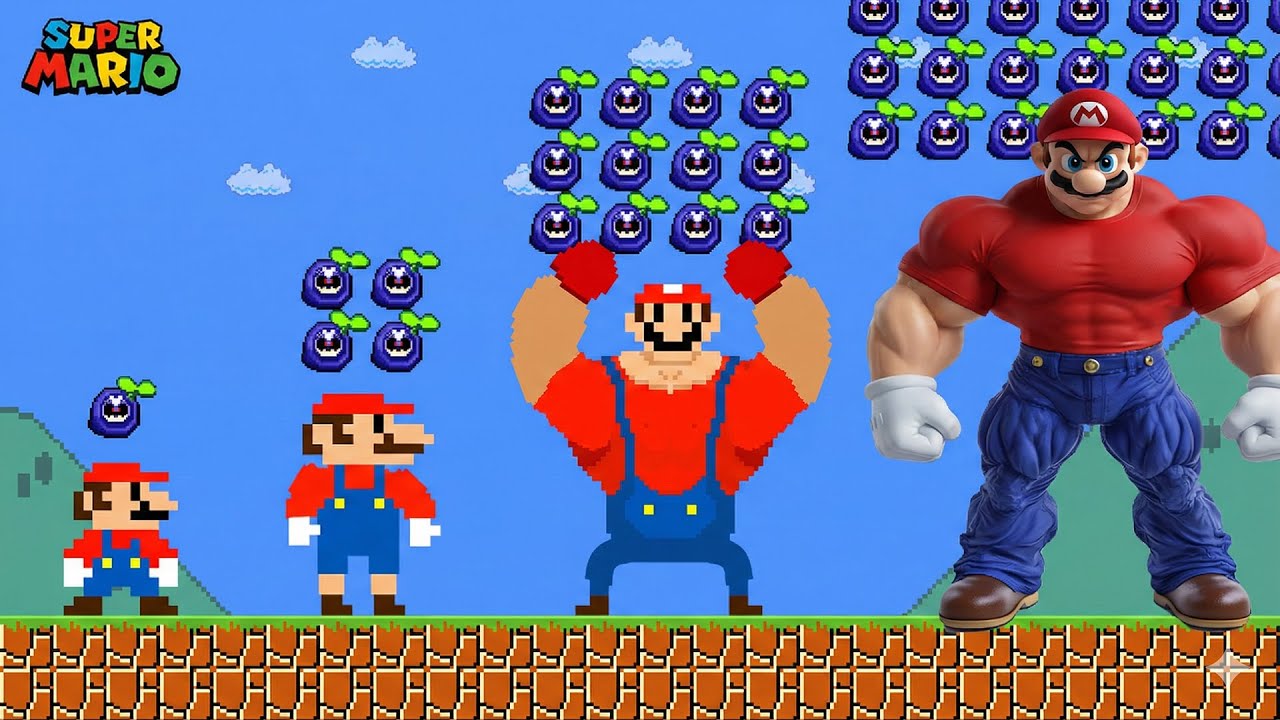 Mario GROWING UP Strongest with 999 SEEDs Powerups | Game Up