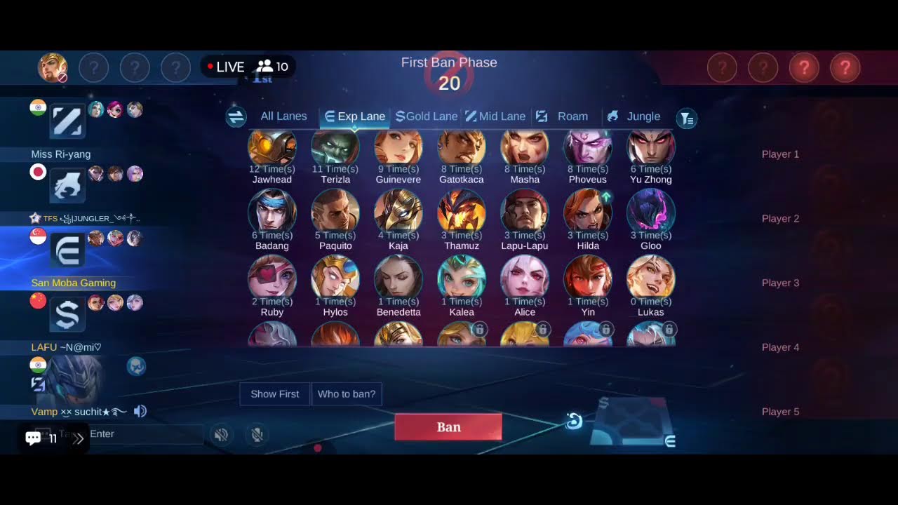 🔴CHOU 2500 MATCHES PUSH LIVE‼️🤓 - Mobile Legends : Bang Bang | San Moba Gaming