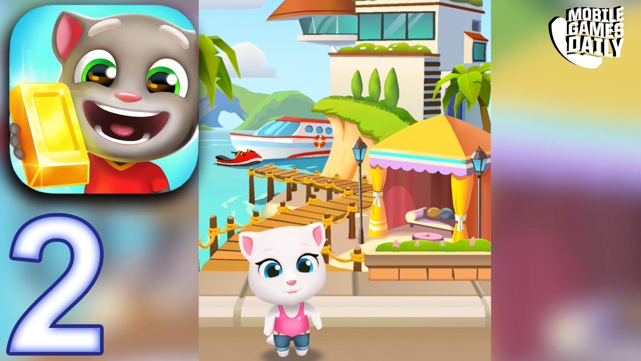 TALKING TOM GOLD RUN Gameplay Walkthrough Part 2 - Angela's Home (iOS Android)