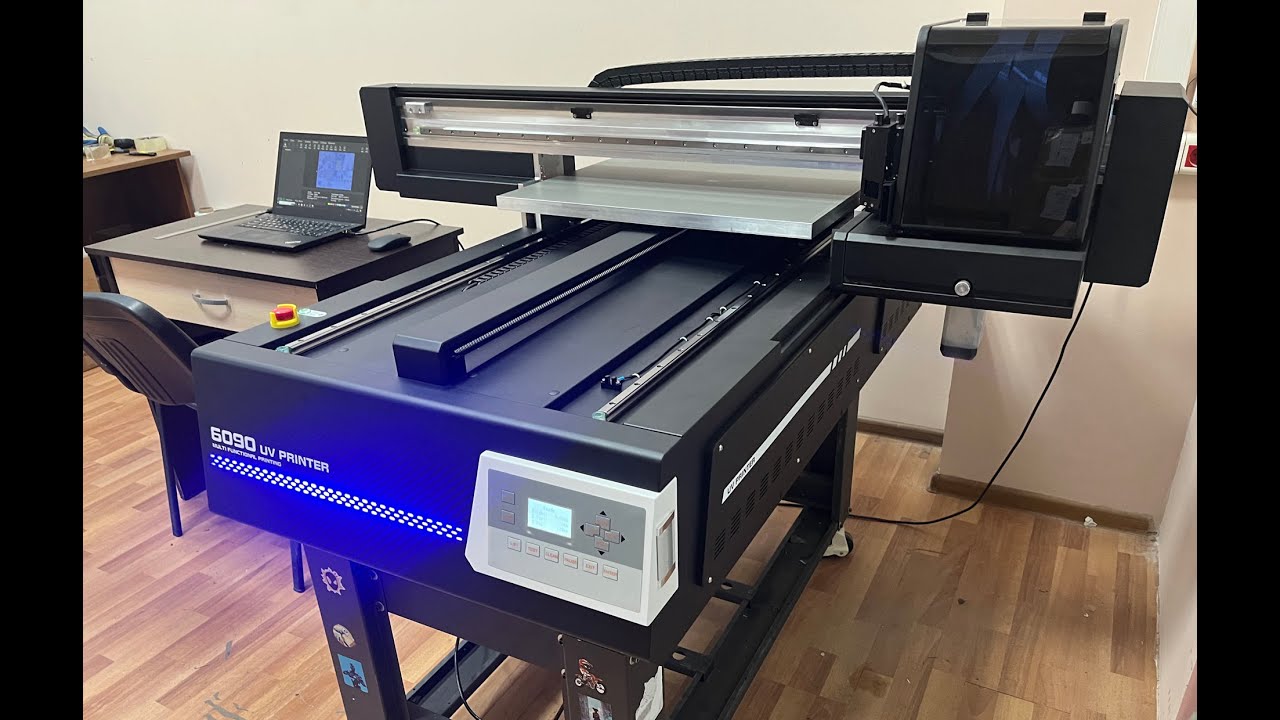 Планшетный УФ принтер FS-6090uv с тремя печатающими головками Epson F1080