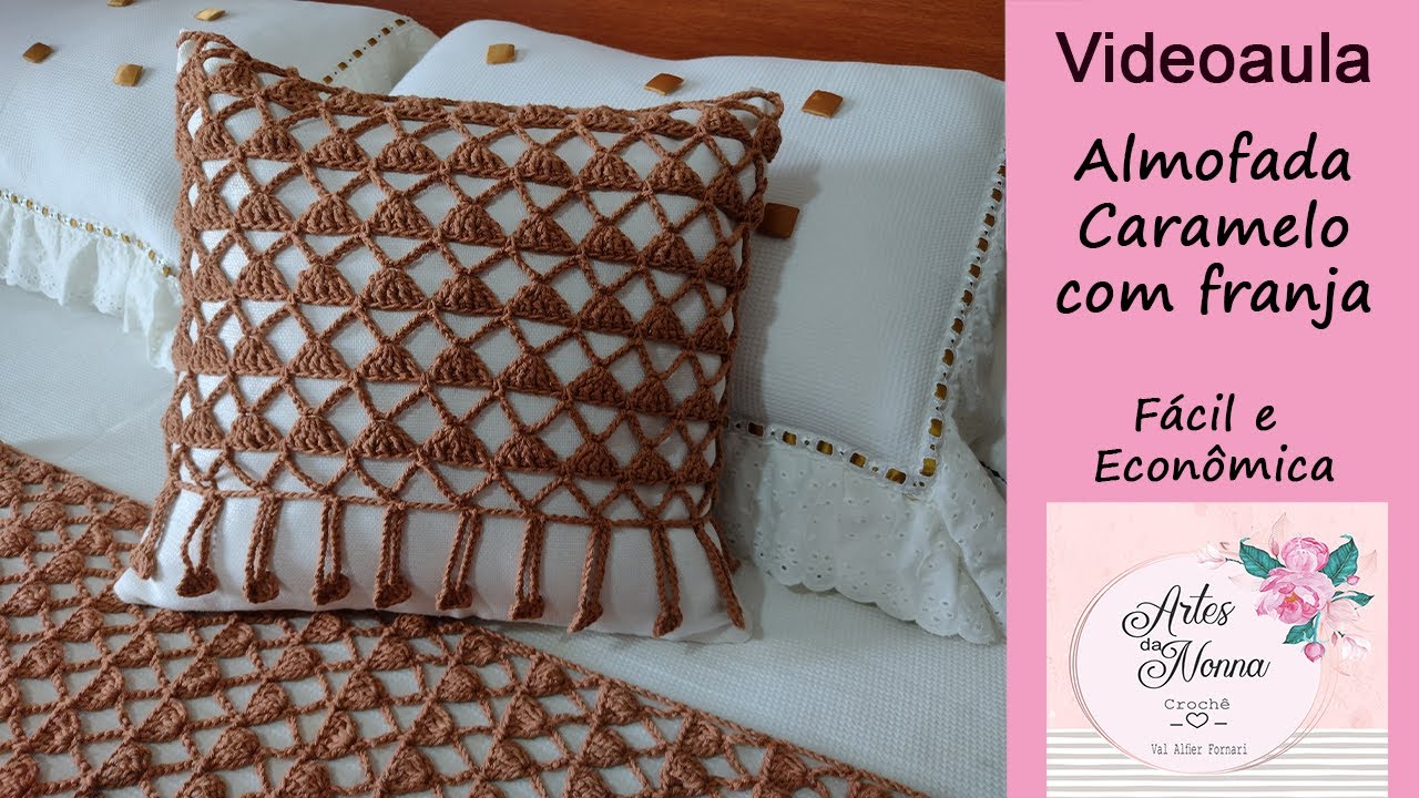 ALMOFADA CARAMELO COM FRANJA - Artes da Nonna