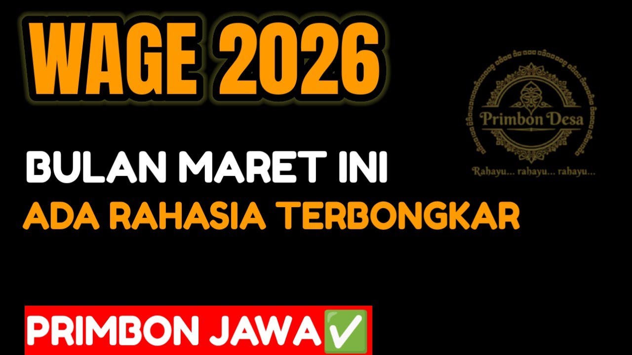 WETON WAGE DI MARET 2026 — Rahasia yang Disembunyikan Selama Ratusan Tahun