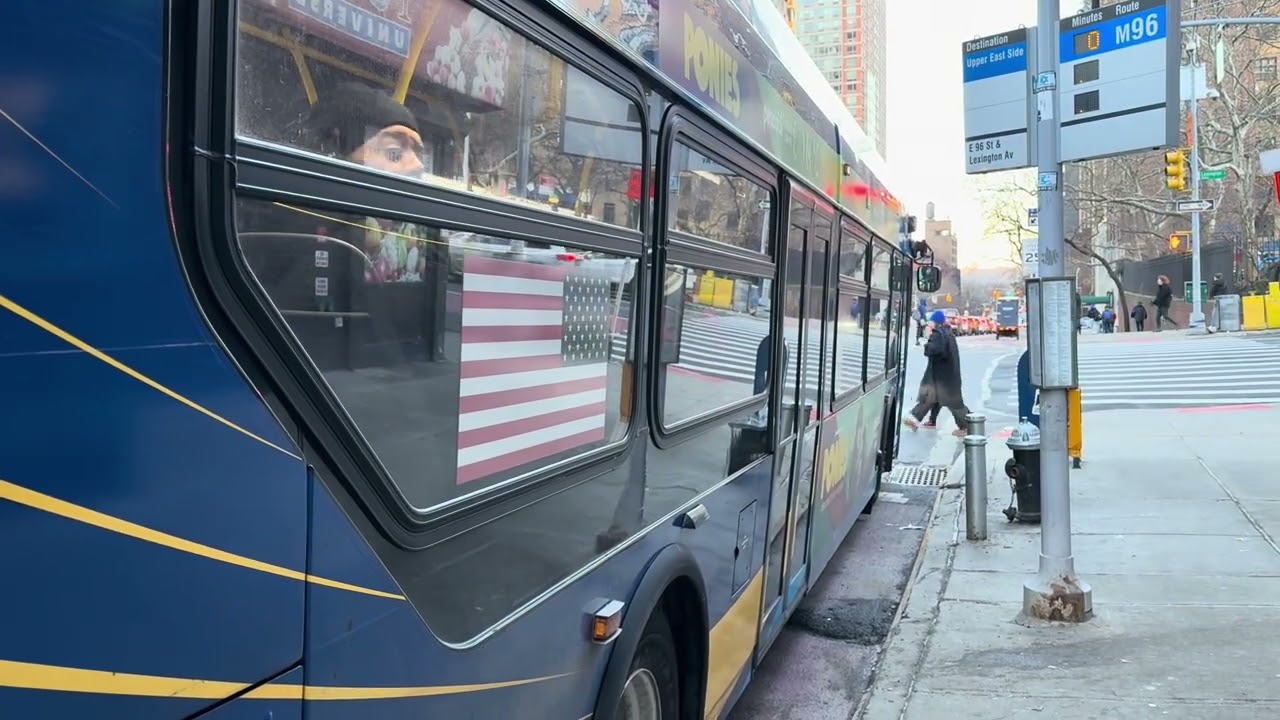 New Flyer XDE40# 9612 on the M96 Crosstown at Lexington Avenue and 96th street 