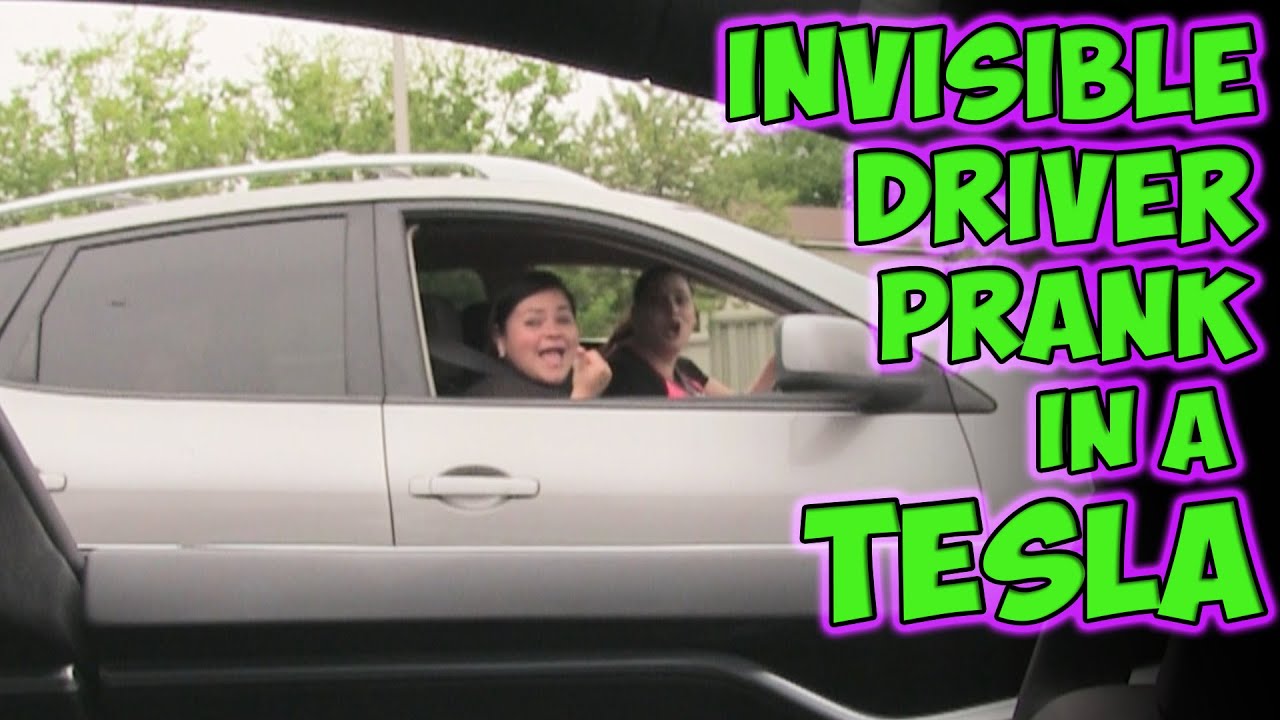 Invisible Driver Prank In A Tesla!