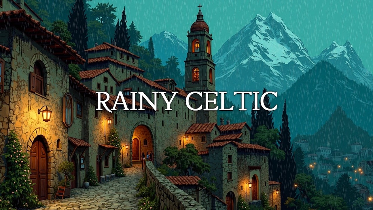 Celtic Rain Music  Traditional Melodies  Relaxing Sleep Study Ambient Noise