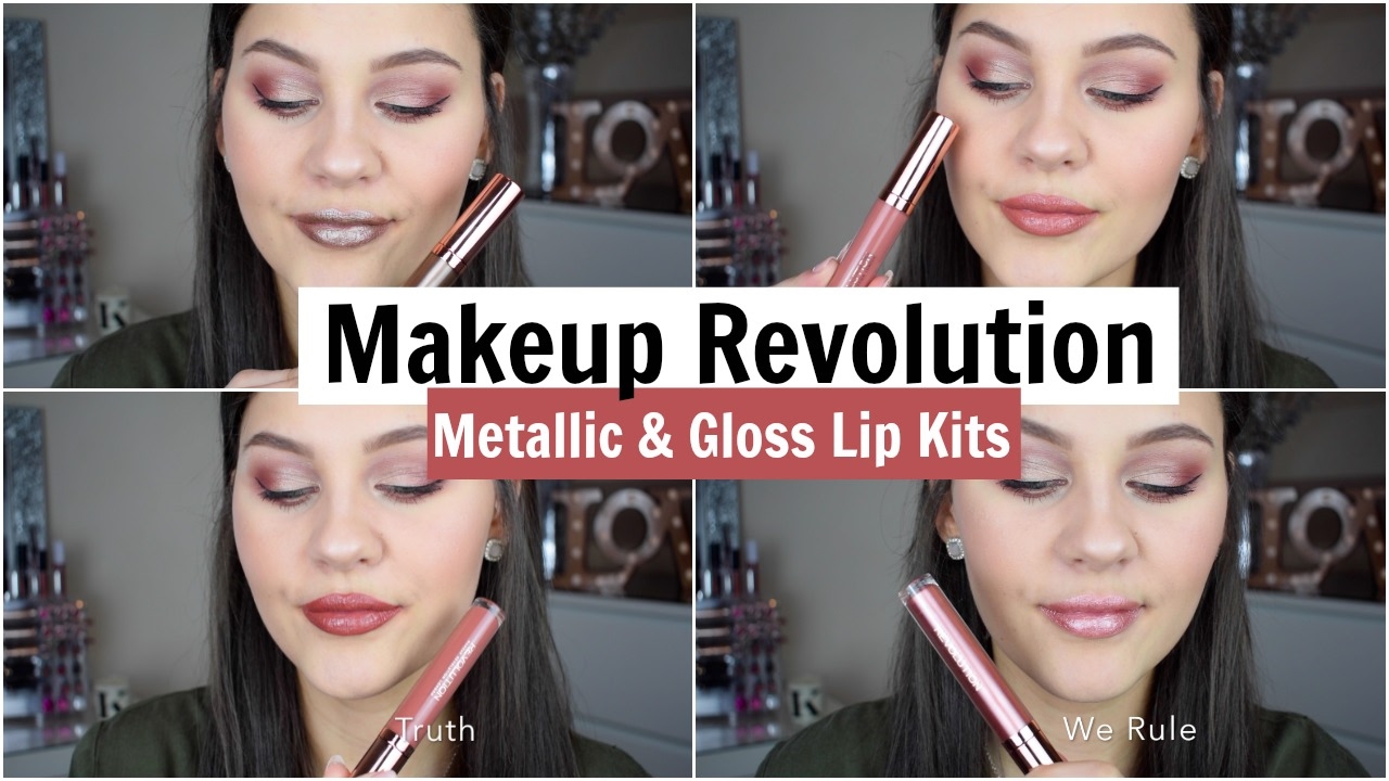 Makeup Revolution Metallic & Gloss Lip Kit Swatches & Review