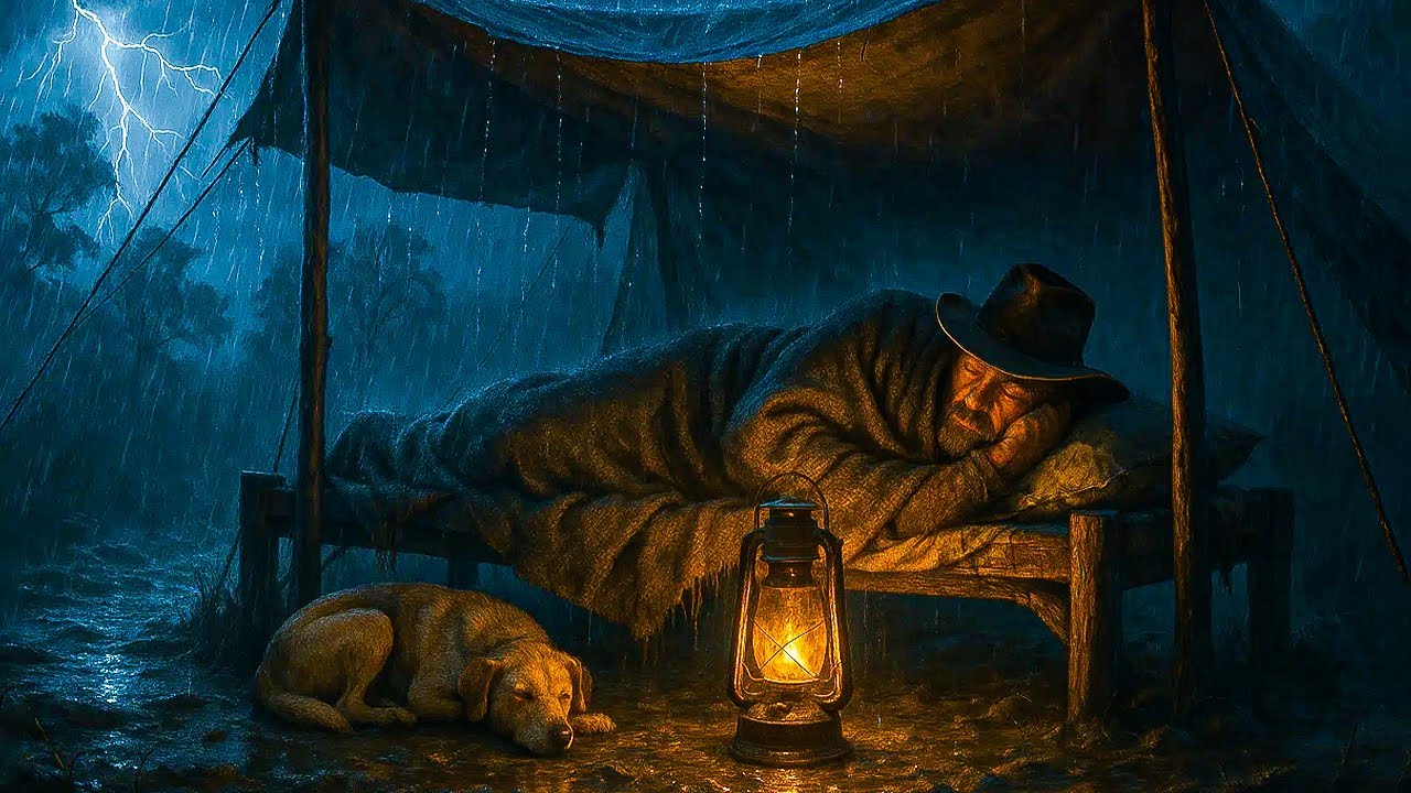 Arthur's Tent Shelter: Camping With His Loyal Dog During Heavy Thunderstorms | RDR2 ASMR