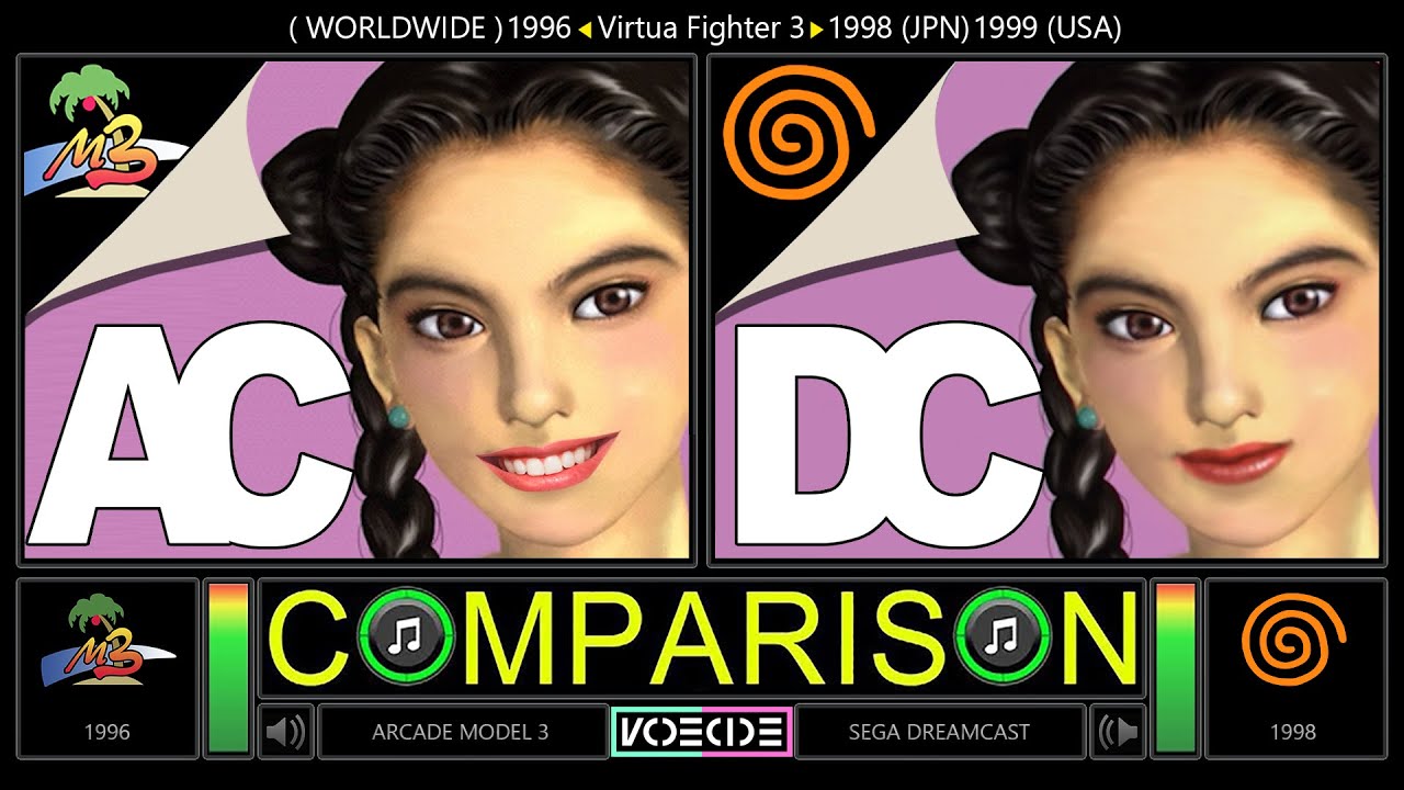 Dual Longplay of Virtua Fighter 3 (Arcade vs Dreamcast) comparison @vcdecide