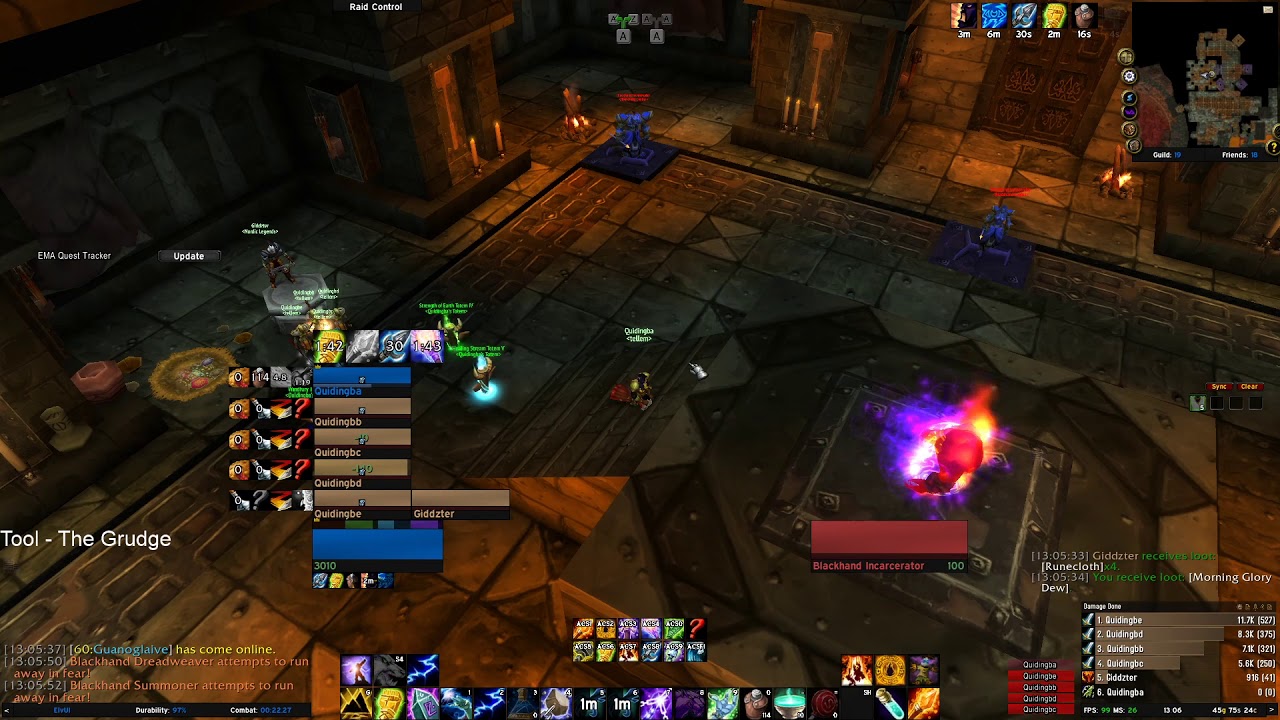 Multiboxing Classic UBRS Rend run 4x Warrior, 1x Shaman