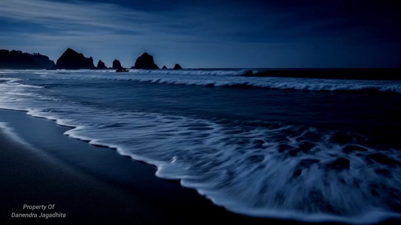 Falling Asleep Fast with Ocean Waves at Night 🌊 Deep Sleep ASMR Relaxing Sea Sounds