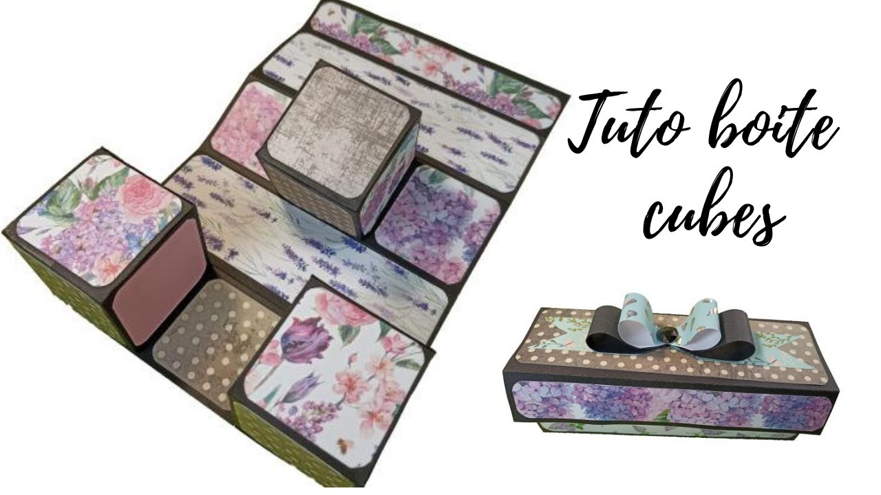 TUTO boite cubes qui se déplie  box 100% action #scrap #tuto #action