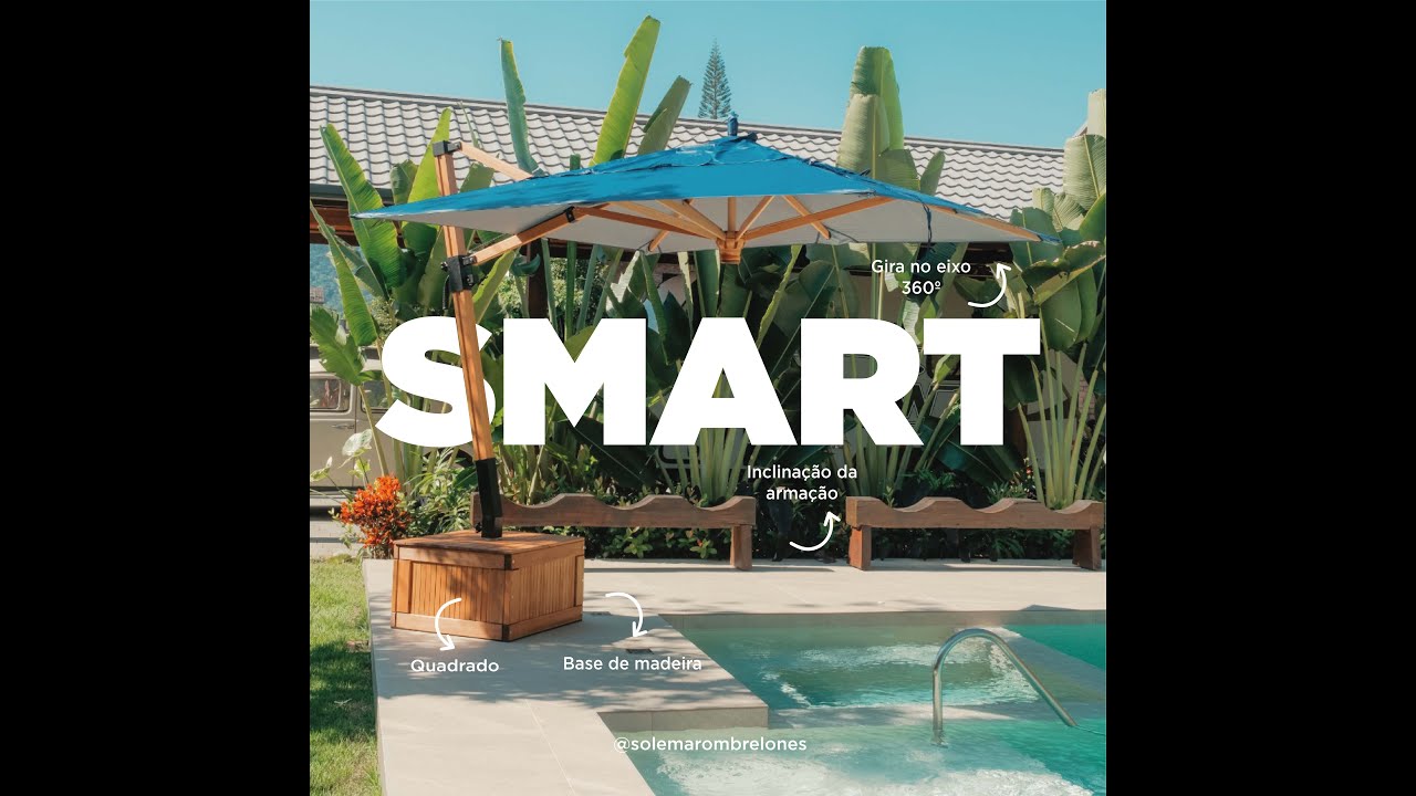 OMBRELONE SMART COM BASE DE FLOREIRA - ARMA&Ccedil;&Atilde;O QUADRADA