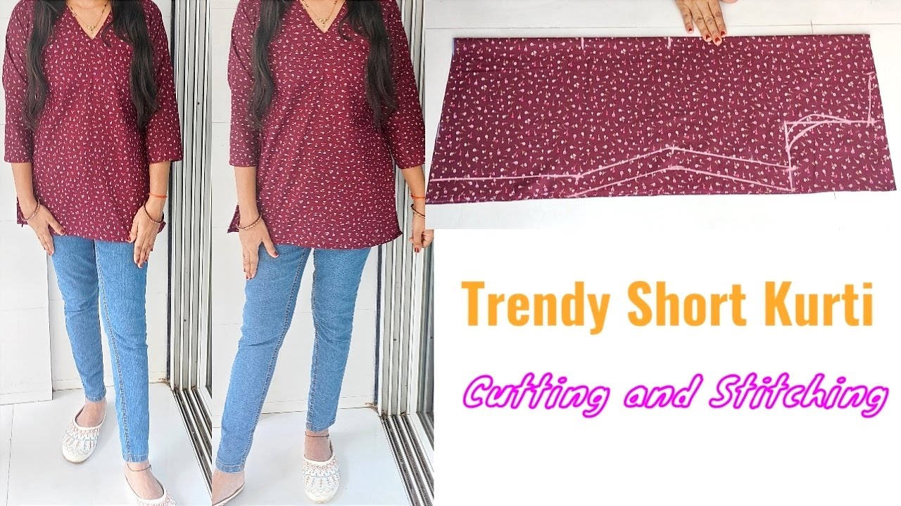 Short Kurti Cutting and stitching | Trendy Short kurti cutting and stitching Very Easy|Kurti cutting