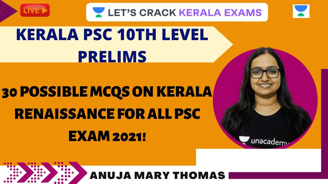 30 Possible MCQs on Kerala Renaissance for CDPO Exam 2021! | Kerala PSC Lectures | Anuja Mary Thomas